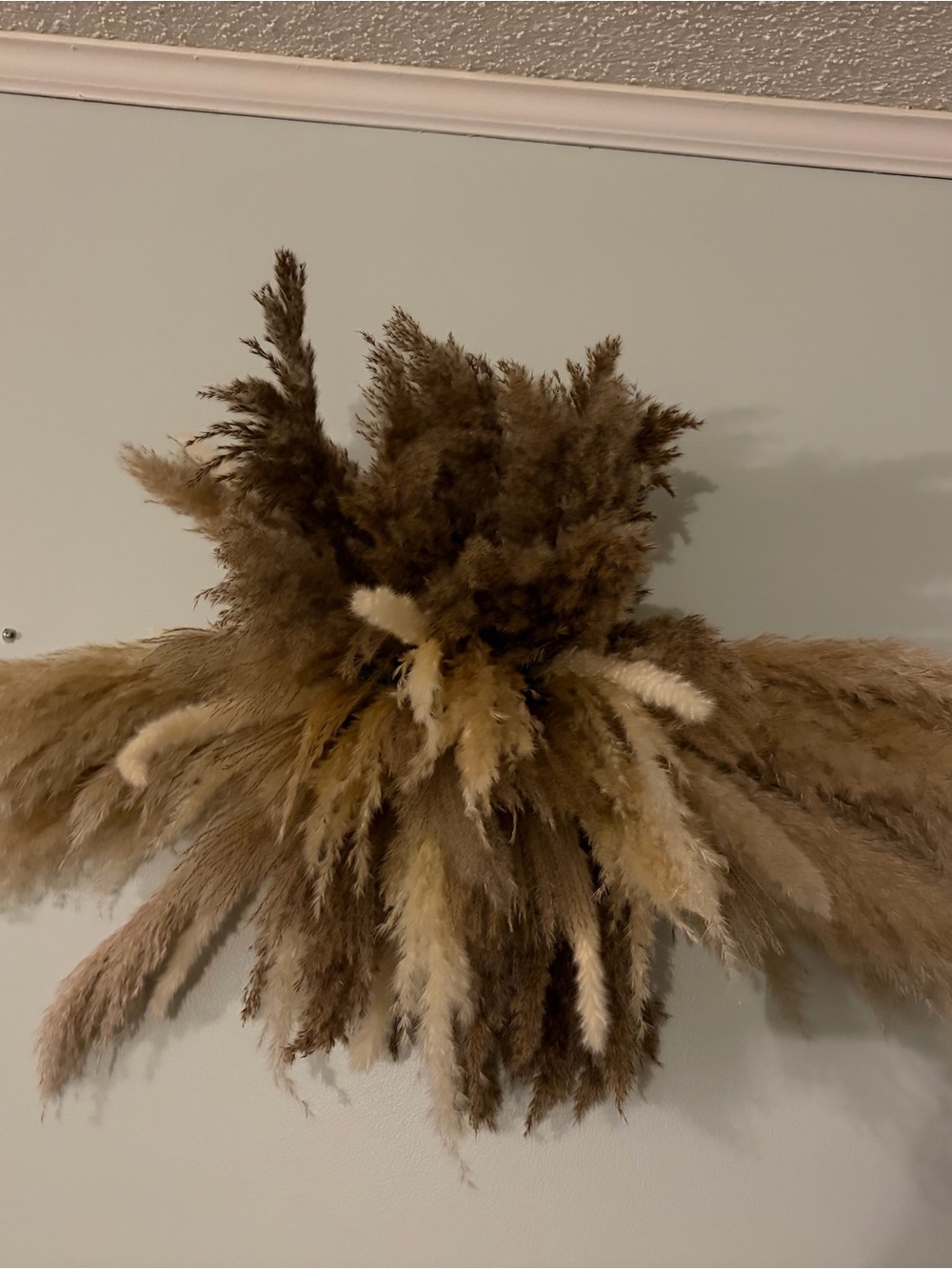 Neutral Brown Pampas Grass Wall Accent - Brand